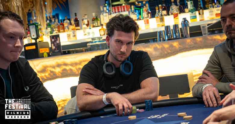 Mike Holthaus playing the NLH Main Event Pko Day 1B at The Festival Weekend Vilnius