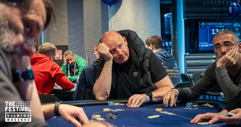 Ridas Bitauskas playing the NLH Main Event Pko Day 1B at The Festival Weekend Vilnius
