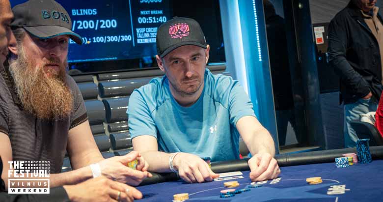 Roddy Gavin Morrison playing the NLH Main Event Pko Day 1B at The Festival Weekend Vilnius