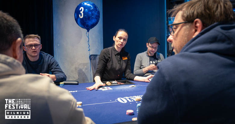 Poker action during the NLH Main Event Pko Day 1C at The Festival Weekend Vilnius