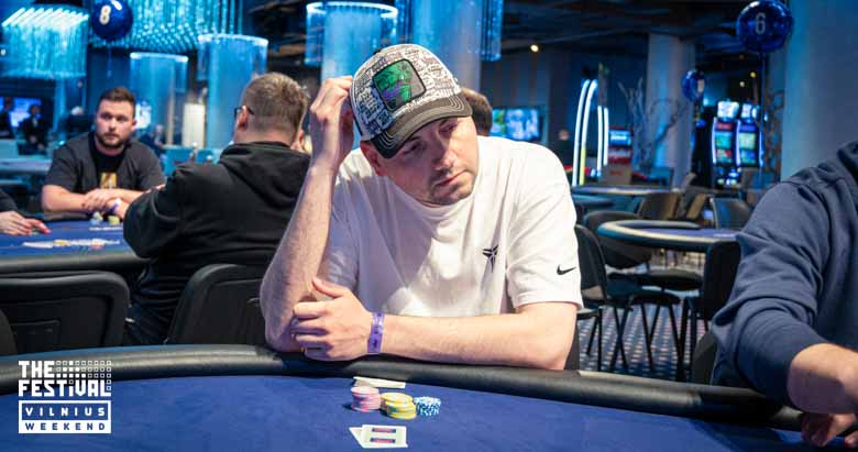 Andrei Zahorats playing the NLH Main Event Pko Day 1C at The Festival Weekend Vilnius