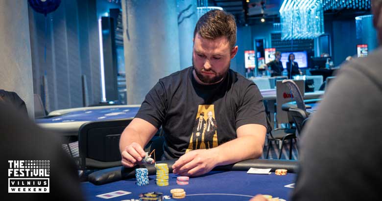 Antons Maksimovs playing the NLH Main Event Pko Day 1C at The Festival Weekend Vilnius