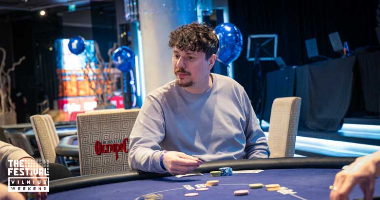 Artjoms Hromovs playing the NLH Main Event Pko Day 1C at The Festival Weekend Vilnius