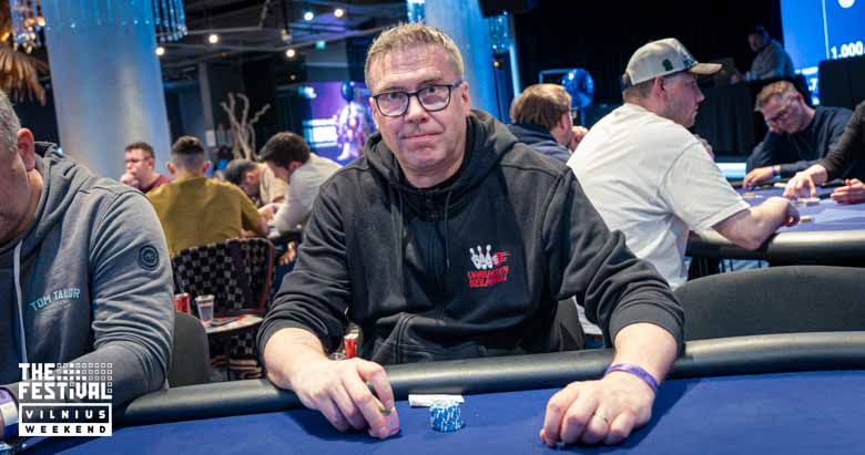 Jari Pekka Hurri playing the NLH Main Event Pko Day 1C at The Festival Weekend Vilnius