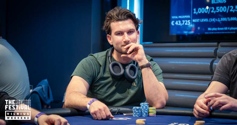 Mike Holthaus playing the NLH Main Event Pko Day 1C at The Festival Weekend Vilnius