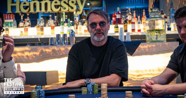 Gintaras Naglius playing the NLH Main Event Pko Day 2 at The Festival Weekend Vilnius