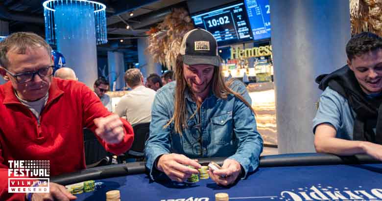 Peter Tobias Bergman playing the NLH Main Event Pko Day 2 at The Festival Weekend Vilnius