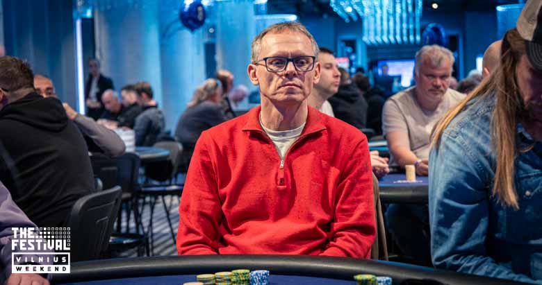 Robertas Zebrauskis playing the NLH Main Event Pko Day 2 at The Festival Weekend Vilnius
