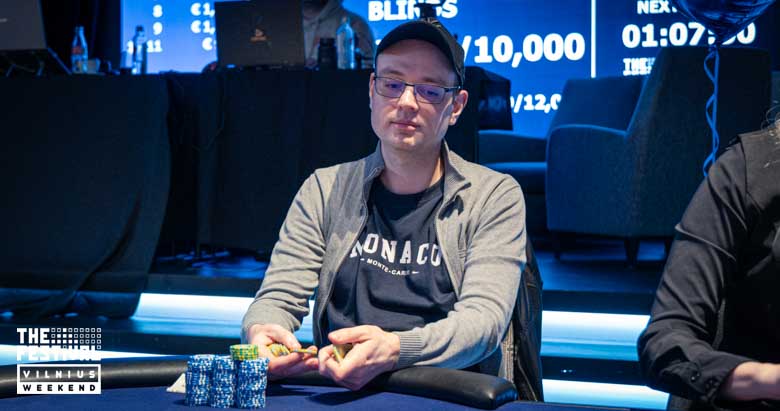 Tomas Kovalenka playing the NLH Main Event Pko Day 2 at The Festival Weekend Vilnius